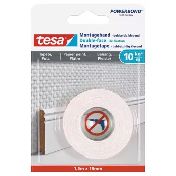 Asennusteippi TESA 77742-00000 1,5 m valkoinen 19 mm