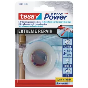 tesa extra Power Extreme Repair itsesulava korjausteippi, 2,5 m x 19 mm, läpinäkyvä