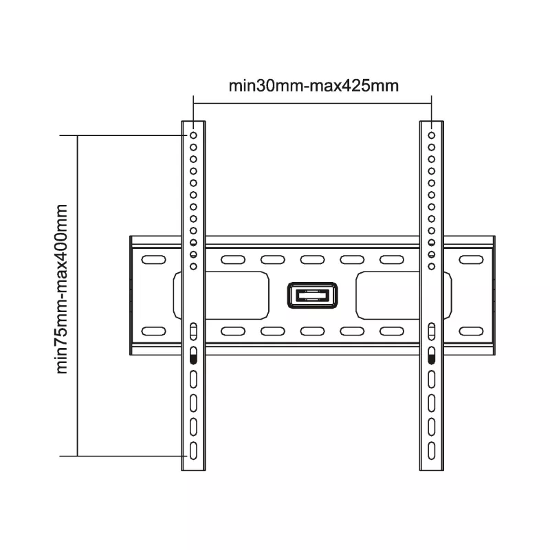 InLine seinäteline TFT / LED / plasma 81 - 140cm 32 - 55 tuumaa max. 75kg