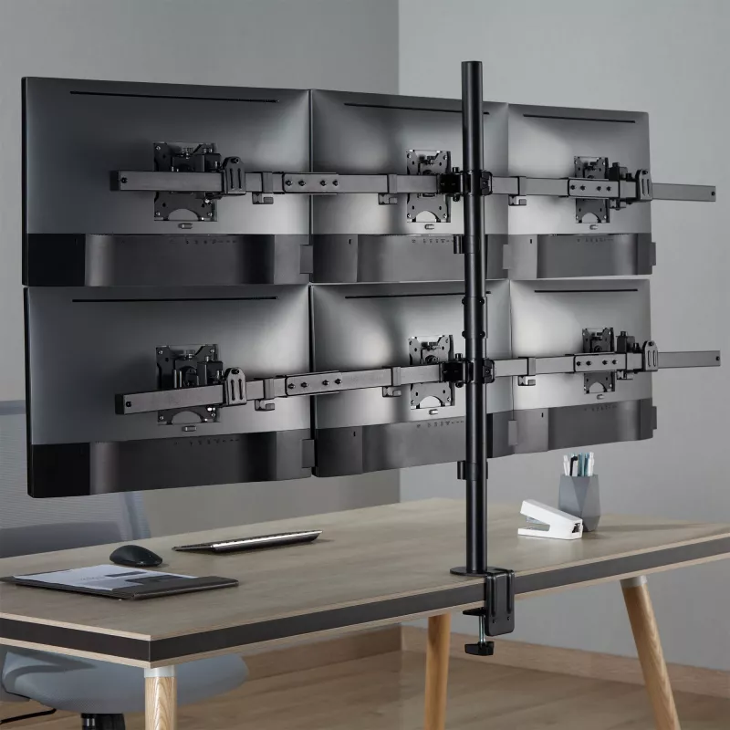 InLine pöytäteline 6x TV / LED / TFT-näytölle enintään 81cm 32 tuumaa max. 7kg musta