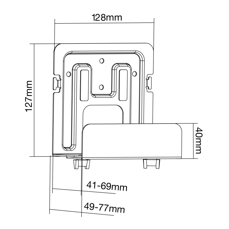 Passiivinen InLine 23152C teline mediasuoratoistolaitteille 41-69 mm