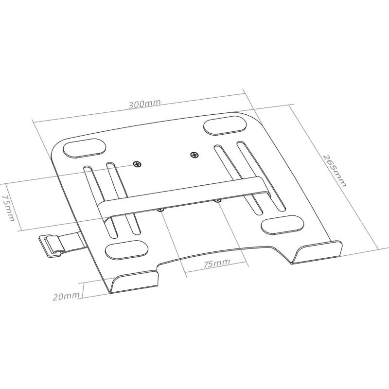 InLine kannettavan tietokoneen teline / jalusta VESA-75-sovittimella