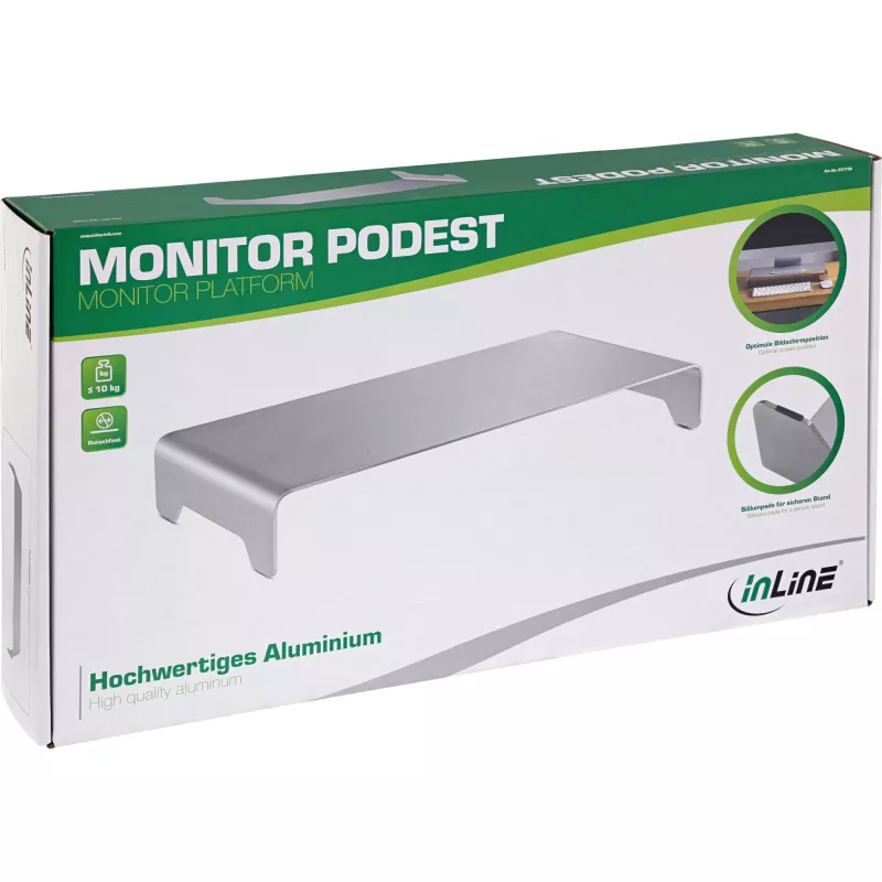 InLine 23175A näyttötaso alumiinia 63 mm max. 10 kg vapaasti seisova hopea