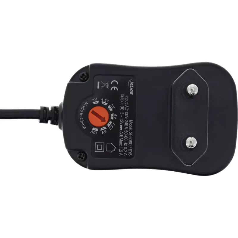 InLine yleisvirtalähde 12W, 110-240V -> 3-12V, max. 1200mA
