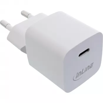 USB-laturi InLine 31501C Single USB-C 33W Power Delivery PPS valkoinen
