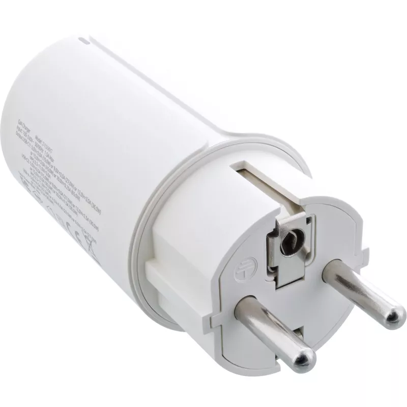 InLine USB PD virtalähde, GaN-laturi, 3-porttinen, Dual-USB-C + USB-A, 65W, valkoinen