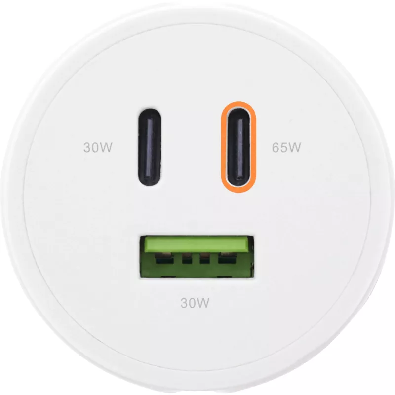 InLine USB PD virtalähde, GaN-laturi, 3-porttinen, Dual-USB-C + USB-A, 65W, valkoinen