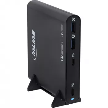 InLine GaN USB-virtalähde, 4-porttinen, 2x USB-C + 2x USB-A, 120 W, musta (31515B)