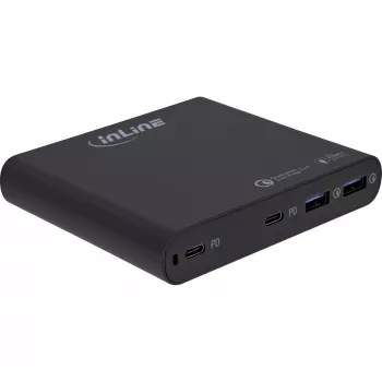 InLine GaN USB-virtalähde, 4-porttinen, 2x USB-C + 2x USB-A, 120 W, musta (31515B)