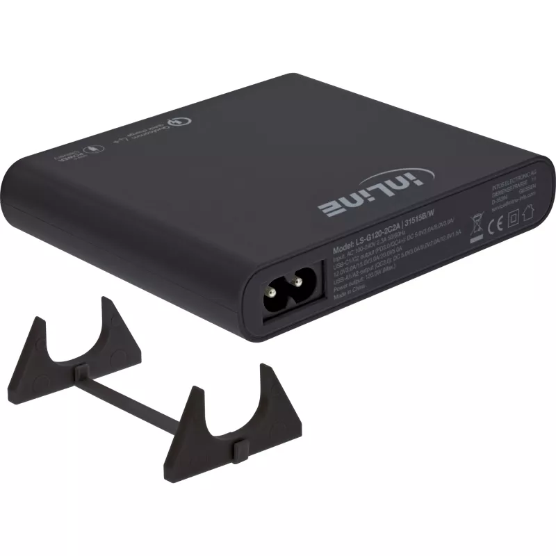 InLine GaN USB-virtalähde, 4-porttinen, 2x USB-C + 2x USB-A, 120 W, musta (31515B)