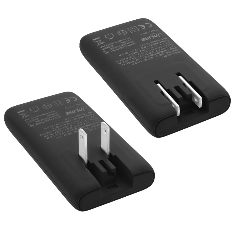 USB-virtalähde laturi InLine 31519B Dual USB-C 65W verkkosovitin kahdella USB-C-liitännällä