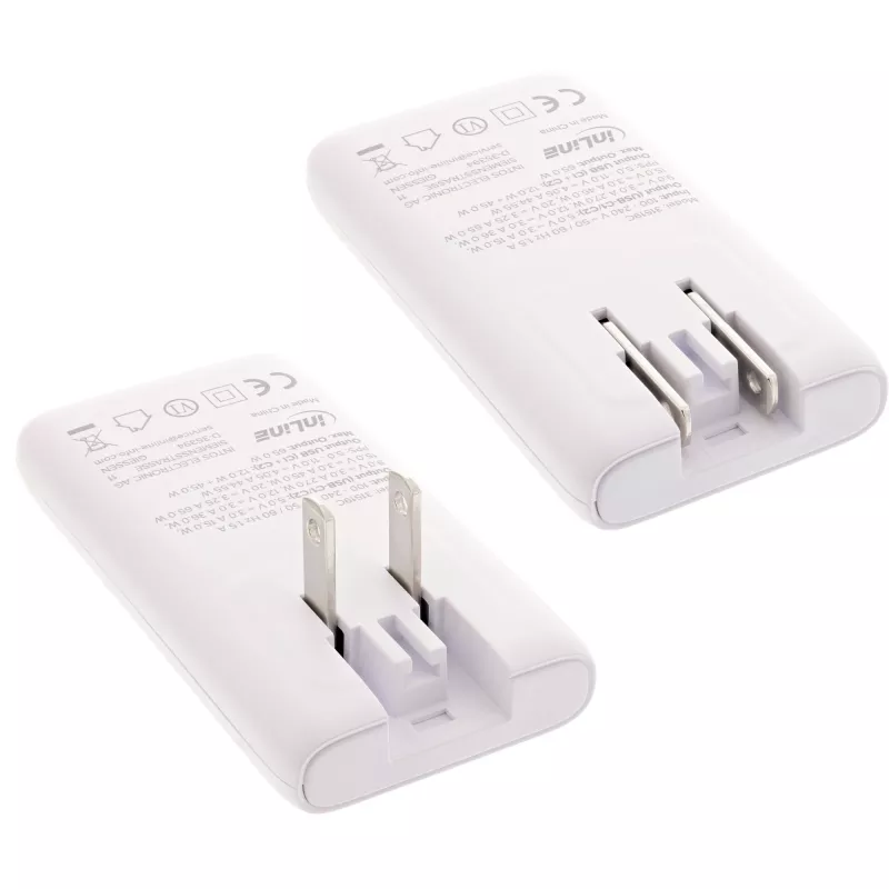 USB-virtalähde InLine 31519C Dual USB-C 65W – Dual-USB-C-liitännät, 65 W kokonaisteho