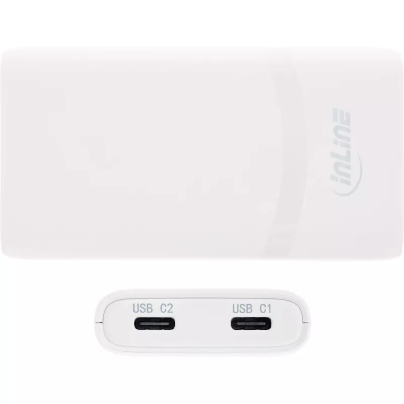 USB-virtalähde InLine 31519C Dual USB-C 65W – Dual-USB-C-liitännät, 65 W kokonaisteho