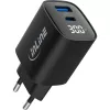 InLine USB PD -virtalähde, GaN-laturi, 2 porttia, USB-C + USB-A, 30W, näytöllä