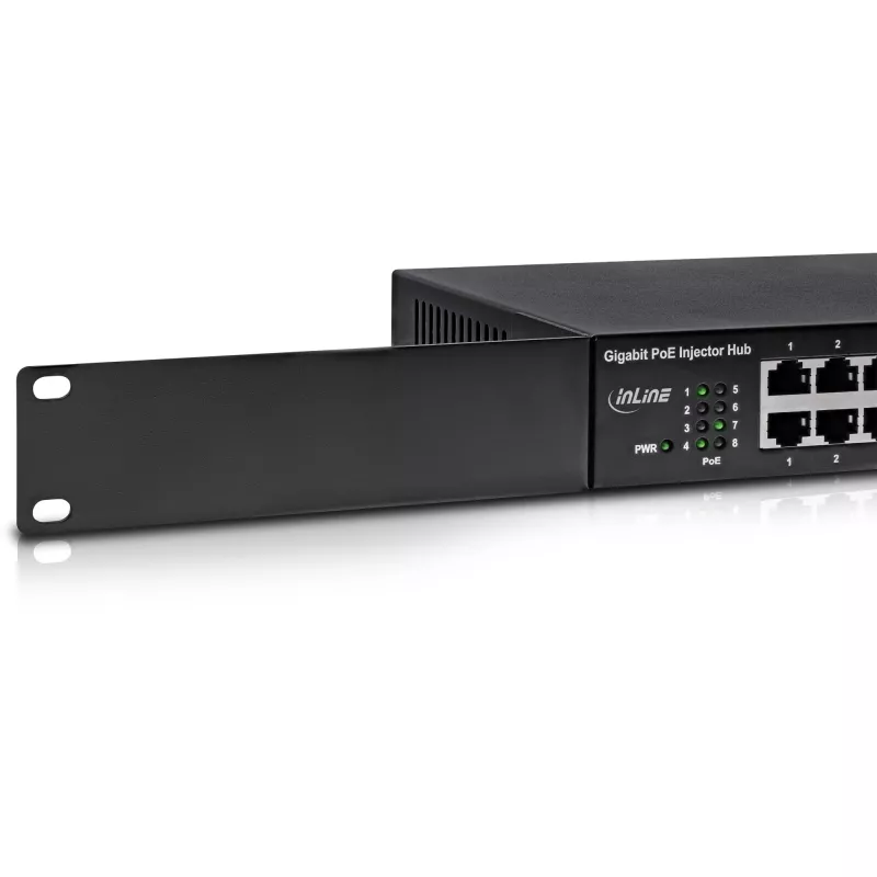 InLine PoE+ Gigabit-verkkokeskitin 8 porttia (8x PoE+), 1 Gbit/s, 19