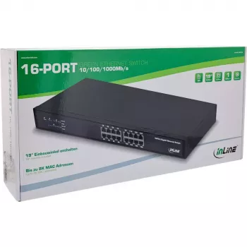 InLine Gigabit-verkkokytkin 16 porttia, 1Gb/s, 19