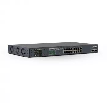 InLine PoE+ Gigabit verkkokytkin 24 porttia, 1 Gb/s, 2xSFP, 19 inch 1HE (sis. kiinnikkeet)