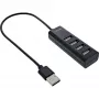 InLine USB 2.0 4-porttinen keskitin, Type-A-uros 4x Type-A-naaras, musta, 30 cm, ohut