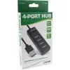 InLine USB 2.0 4-porttinen keskitin, Type-A-uros 4x Type-A-naaras, musta, 30 cm, ohut