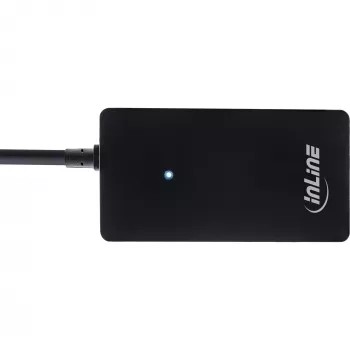 InLine USB 2.0 4-porttinen keskitin, Type-A-uros 4x Type-A-naaras, musta, 30 cm