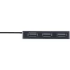 InLine USB 2.0 4-porttinen keskitin, Type-A-uros 4x Type-A-naaras, musta, 30 cm