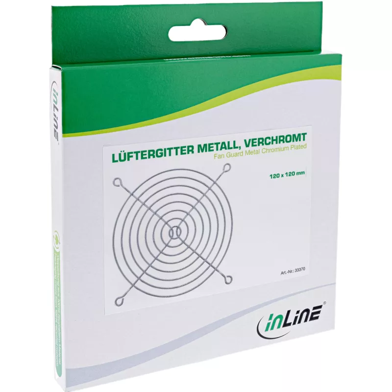 InLine tuuletinsuojaritilä metalli kromattu, 120x120mm