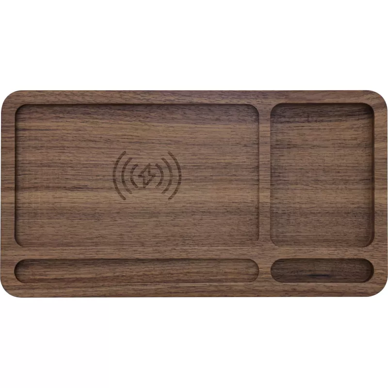 Organizer InLine WoodCharge Qi-latauspinnalla ja USB-virtalähteellä