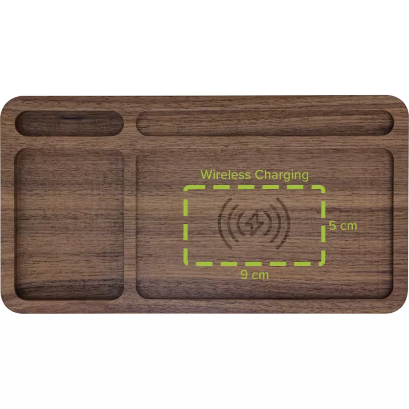 Organizer InLine WoodCharge Qi-latauspinnalla ja USB-virtalähteellä