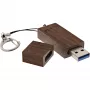 InLine USB 3.0 flash-asema, woodline walnut, avaimenperällä, 64 GB