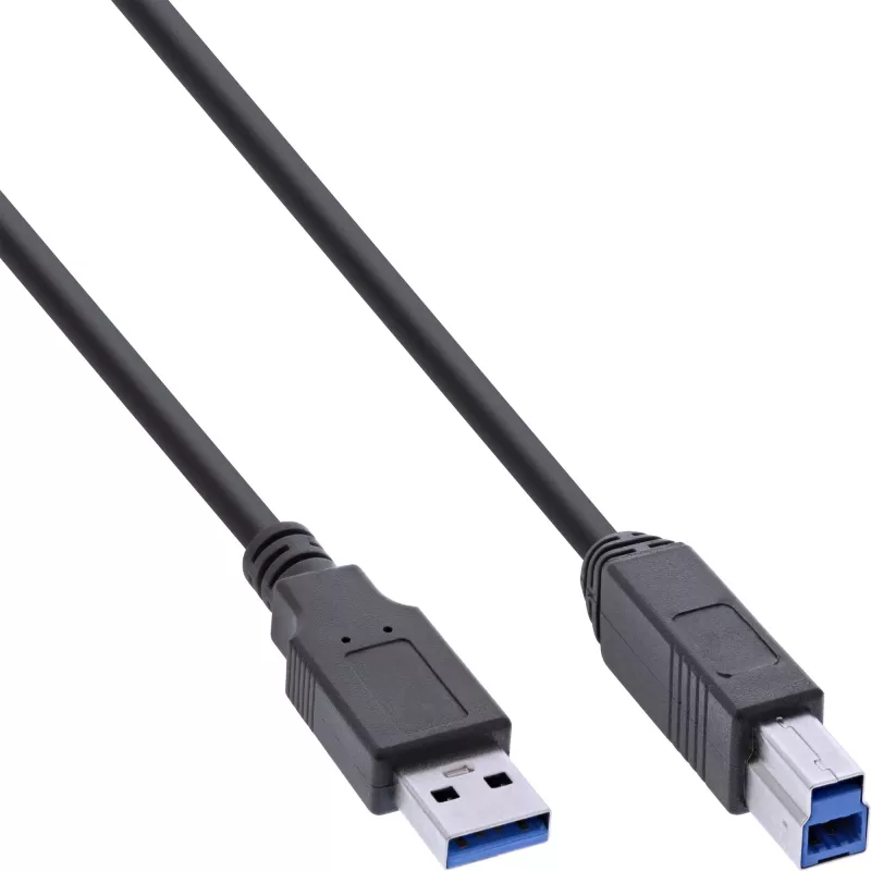 InLine USB 3.2 Gen.1 7 portin keskitin alumiinikotelolla ja 2,5A virtalähteellä, musta