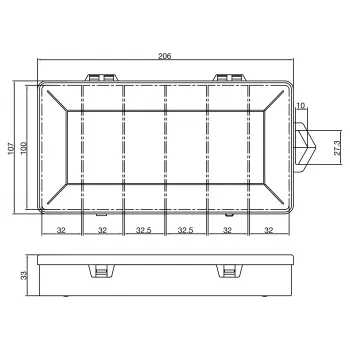 InLine pienastialaatiikko, 6 lokeroa, 206x107x33mm, läpinäkyvä