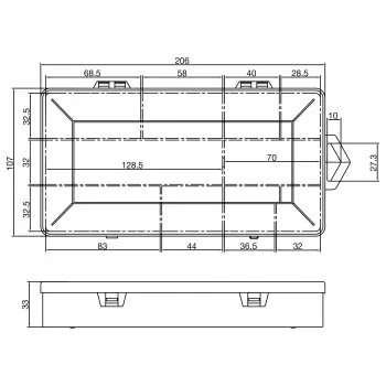 InLine pienosalaatikko 10 lokeroa 206x107x33mm, läpinäkyvä