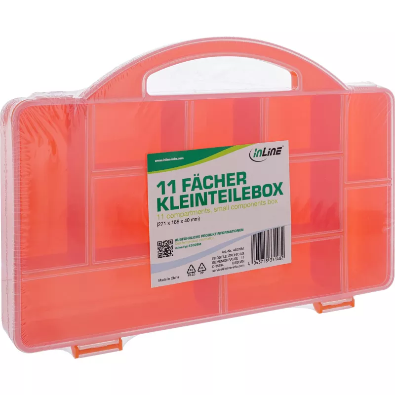InLine pienosalaatikko, 11 lokeroa, 271x186x40mm, oranssi