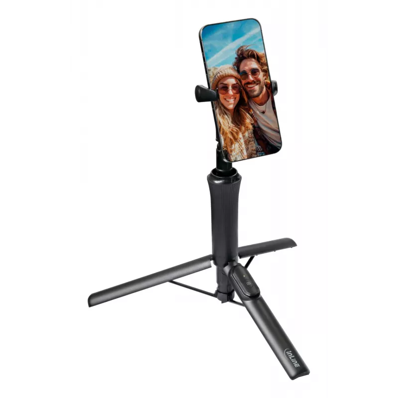 Selfie-tikku-teline InLine 48091 Bluetooth-kaukosäätimellä – pidennettävä älypuhelinpidike