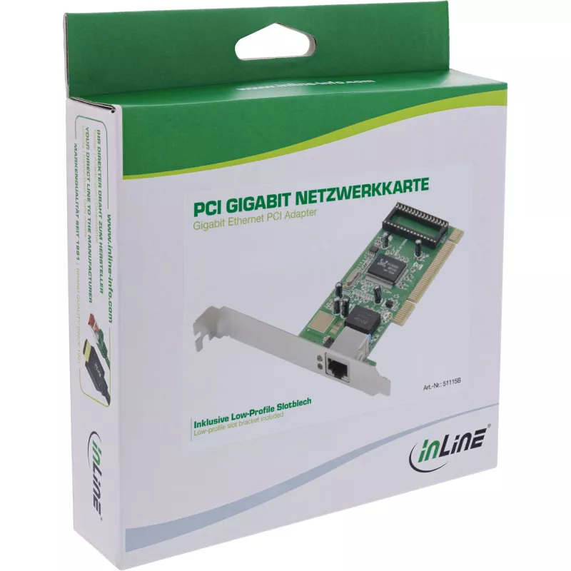 InLine Gigabit Ethernet PCI -adapteri 1x RJ45 isäntäliitäntä PCI