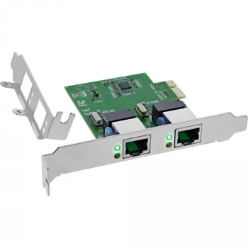 Verkkokortti InLine 51128K Dual Gigabit 2x RJ45 PCIe x1
