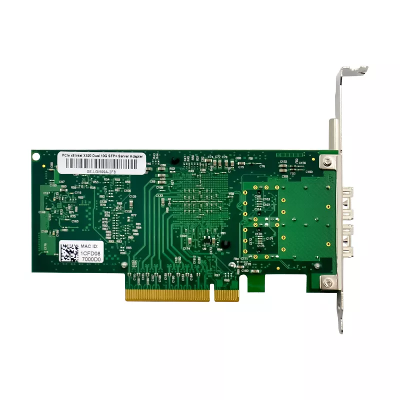 InLine Dual 10 Gigabit -verkkokortti, 2x SFP+, PCIe x8, sis. LP-paneelin
