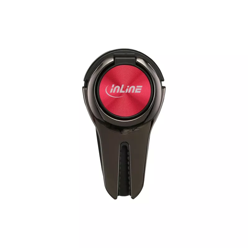 InLine älypuhelimen 3-in-1-autoteline, jalusta, sormipidike, punainen