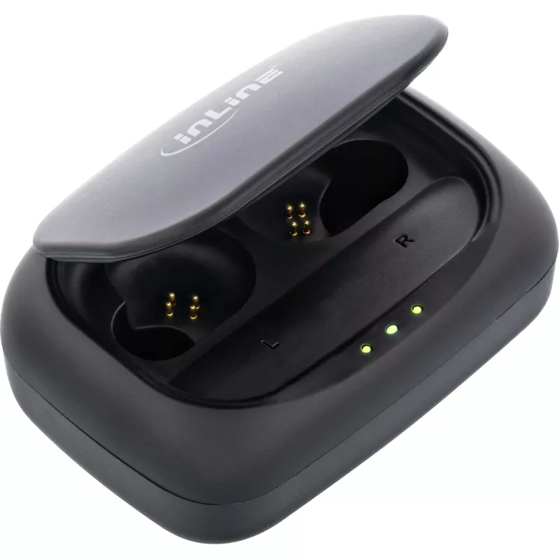 InLine PURE Air TWS, Bluetooth in-ear-kuulokkeet Qi-kotelolla ja varavirtalähteellä