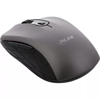 InLine hiiri 3-in-1, Bluetooth + 2x 2,4 GHz, 5 painiketta, optinen, harmaa/musta