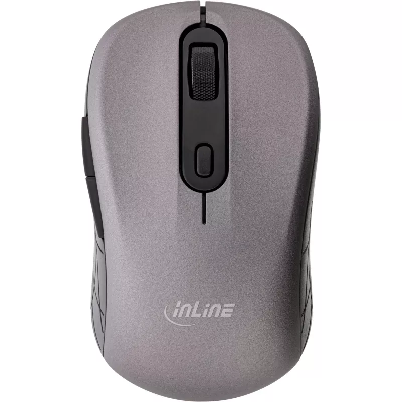 InLine hiiri 3-in-1, Bluetooth + 2x 2,4 GHz, 5 painiketta, optinen, harmaa/musta