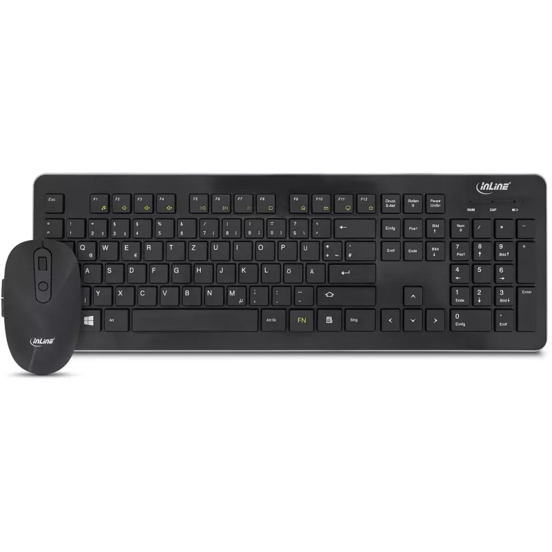 InLine Design Desktop -sarja, USB 2,4 GHz, max. 1600 dpi, musta, DEUTSCH