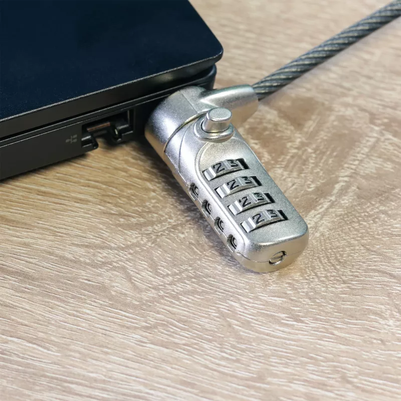 InLine kannettavan tietokoneen turvalukko numeroyhdistelmällä 4,4 mm x 2 m