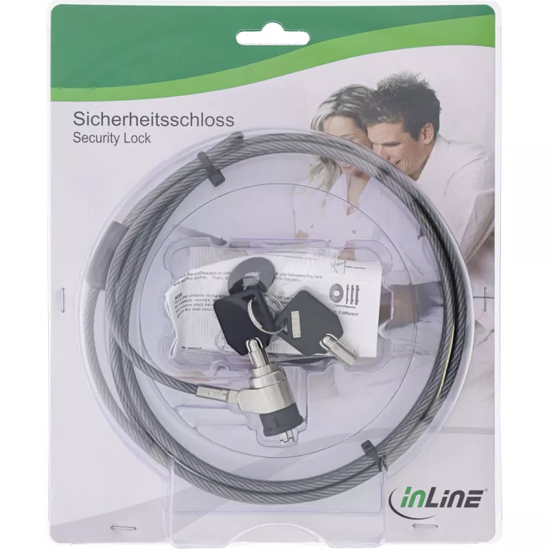 InLine kannettavan tietokoneen turvalukko avaimella 4,4mm x 2m