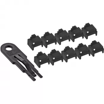 InLine RJ45-porttitulppa, aloituspakkaus 10 tulpalla ja avaimella, musta