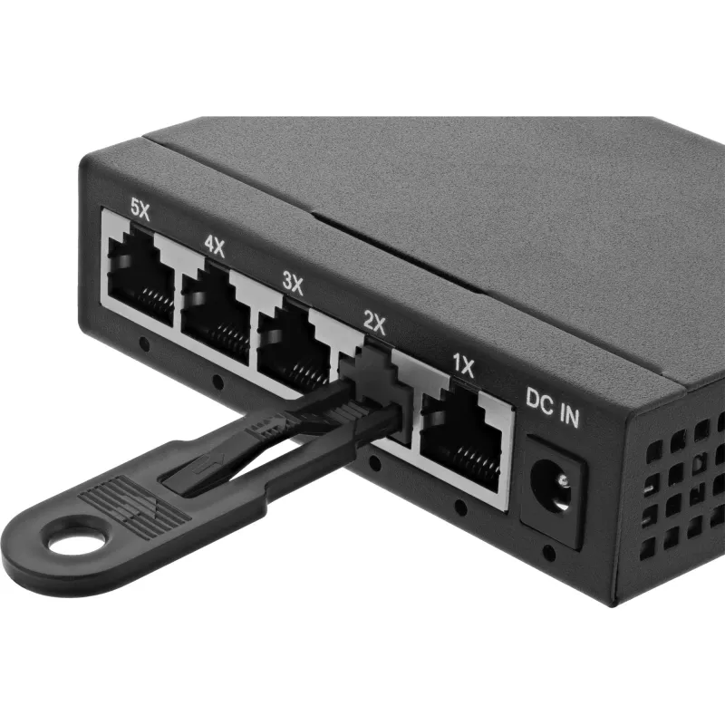 InLine RJ45-porttitulppa, aloituspakkaus 10 tulpalla ja avaimella, musta
