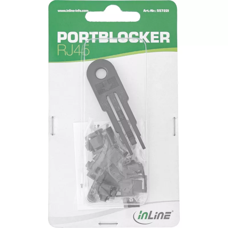 InLine RJ45-porttitulppa, aloituspakkaus 10 tulpalla ja avaimella, musta