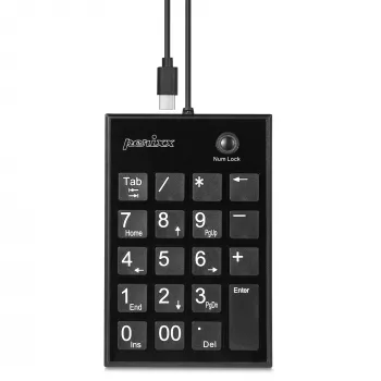 Perixx PERIPAD-202C numeronäppäimistö USB-C ja 2x USB-A-keskitin musta (57161I)