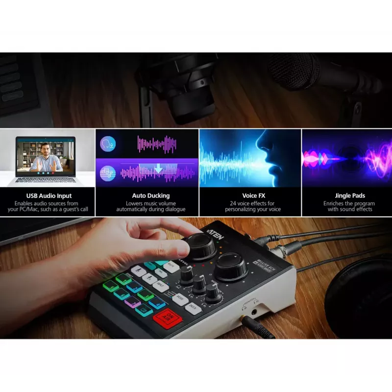 Audiomikseri ATEN MicLIVE 6-CH 6 kanavaa 24 bit 96 kHz