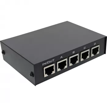 InLine RJ45-kytkin manuaalinen 1–4, 5x RJ45-liitäntä Fast Ethernet
